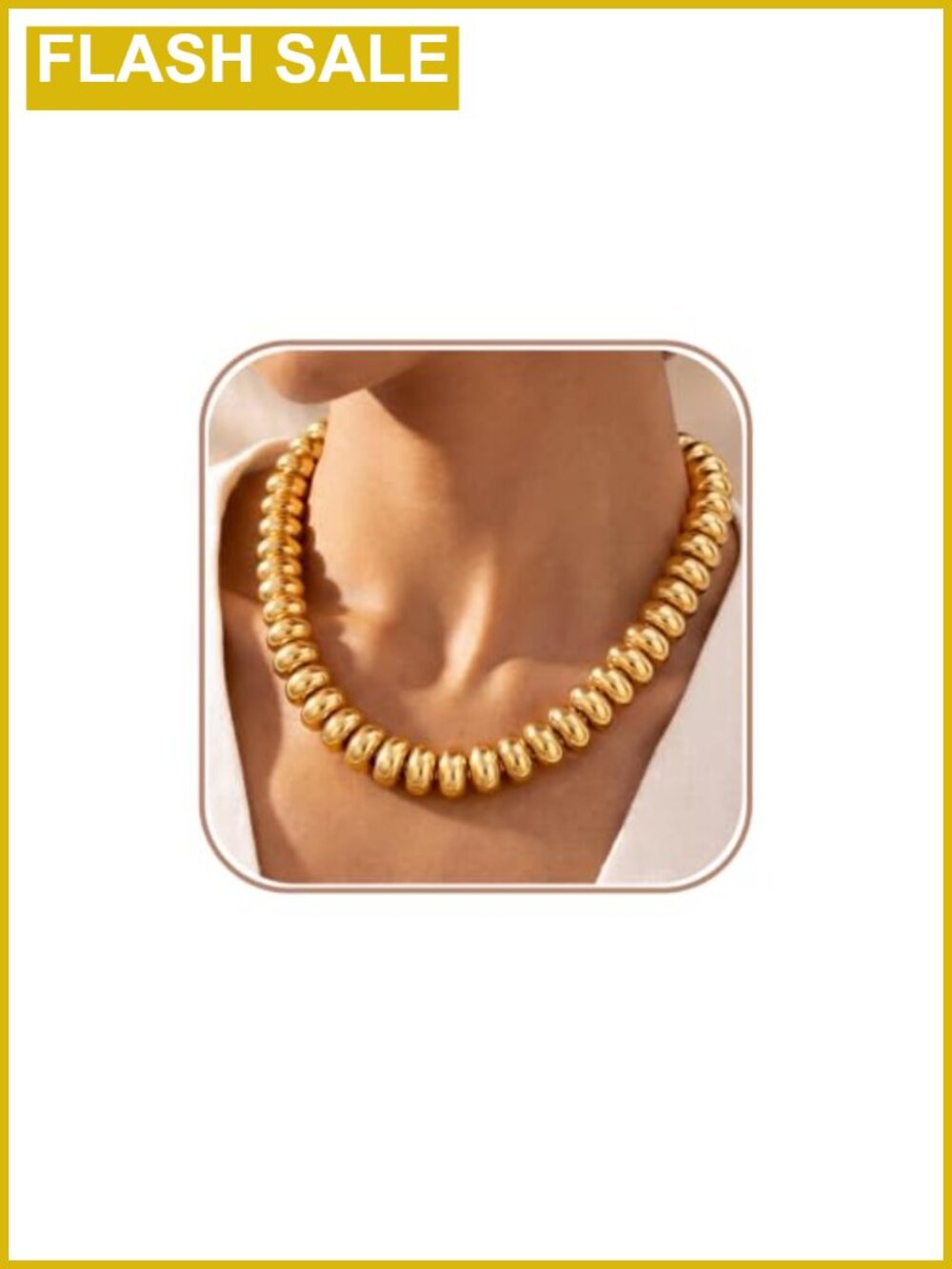 Chunky Gold Plated Beaded Necklace Statement Choker
